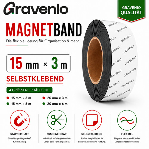 Magnetband selbstklebend - , 3m