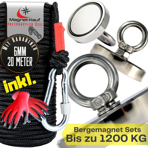 Bergemagnet set mit seil - set,