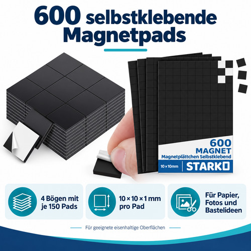 600 magnetpads selbstklebend - 600,